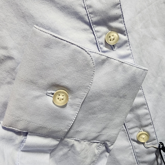 OFFICINE GENERALE - Amelia Organic Cotton Poplin Button Down Shirt - Baby Blue,M - Picture 5 of 10